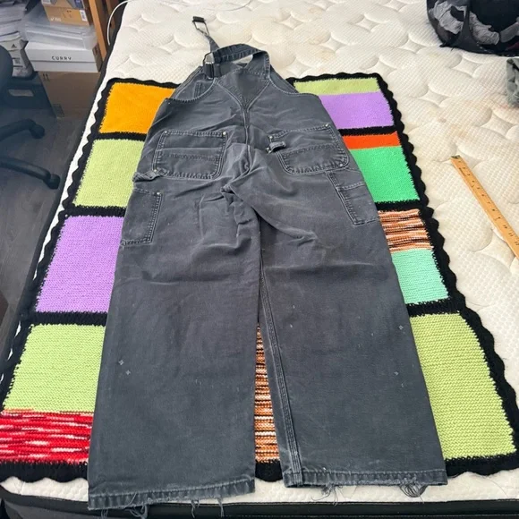 Carhartt working pants bib overall fade black 36x30 - Picture 2 of 5